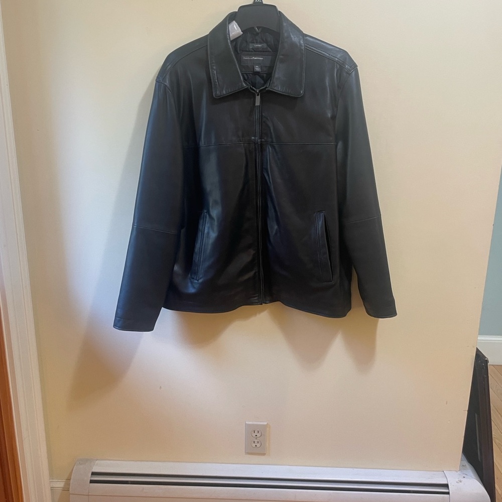 Perry Ellis Black Leather Jacket